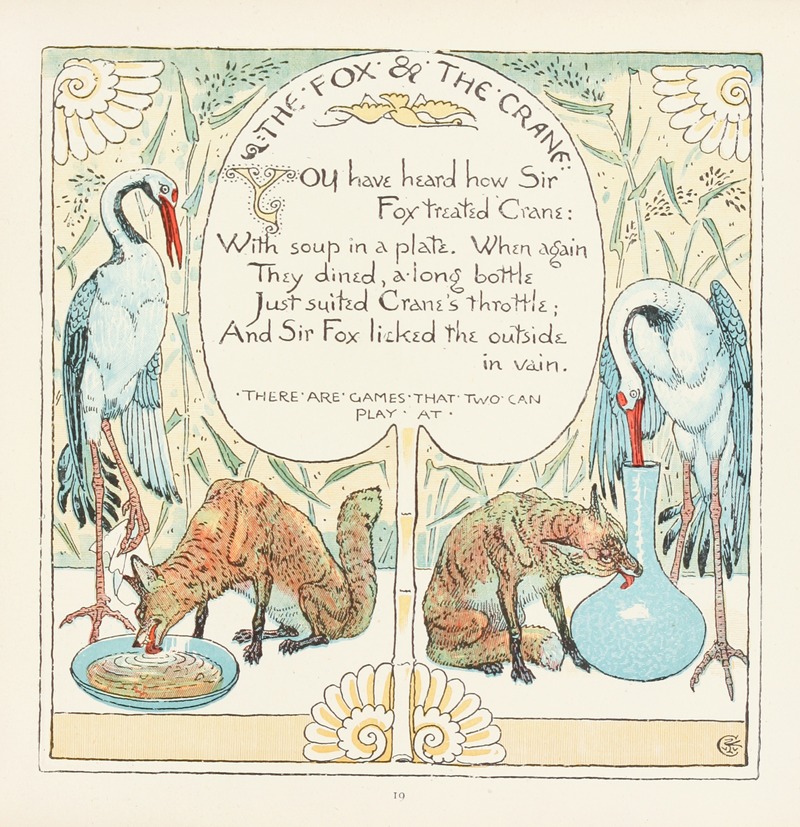 Walter Crane - The Fox and the Crane