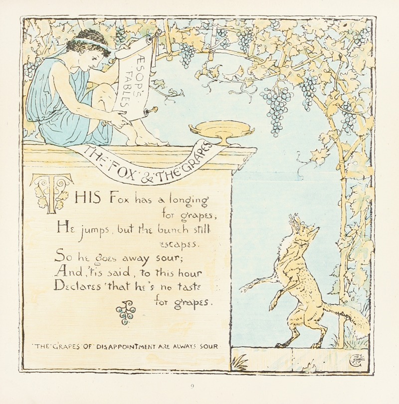 Walter Crane - The Fox and the Grapes