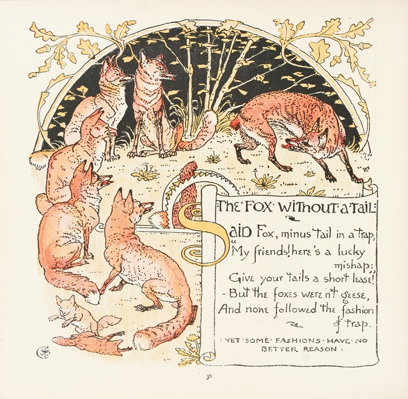 Walter Crane - The Fox without a Tail