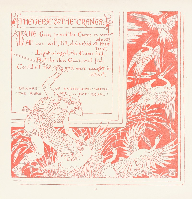 Walter Crane - The Geese and the Cranes