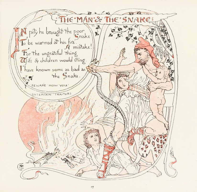 Walter Crane - The Man and the Snake