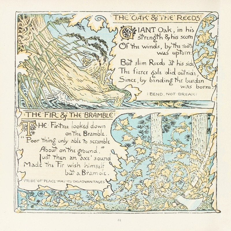 Walter Crane - The Oak and the Reeds, The Fir and the Bramble
