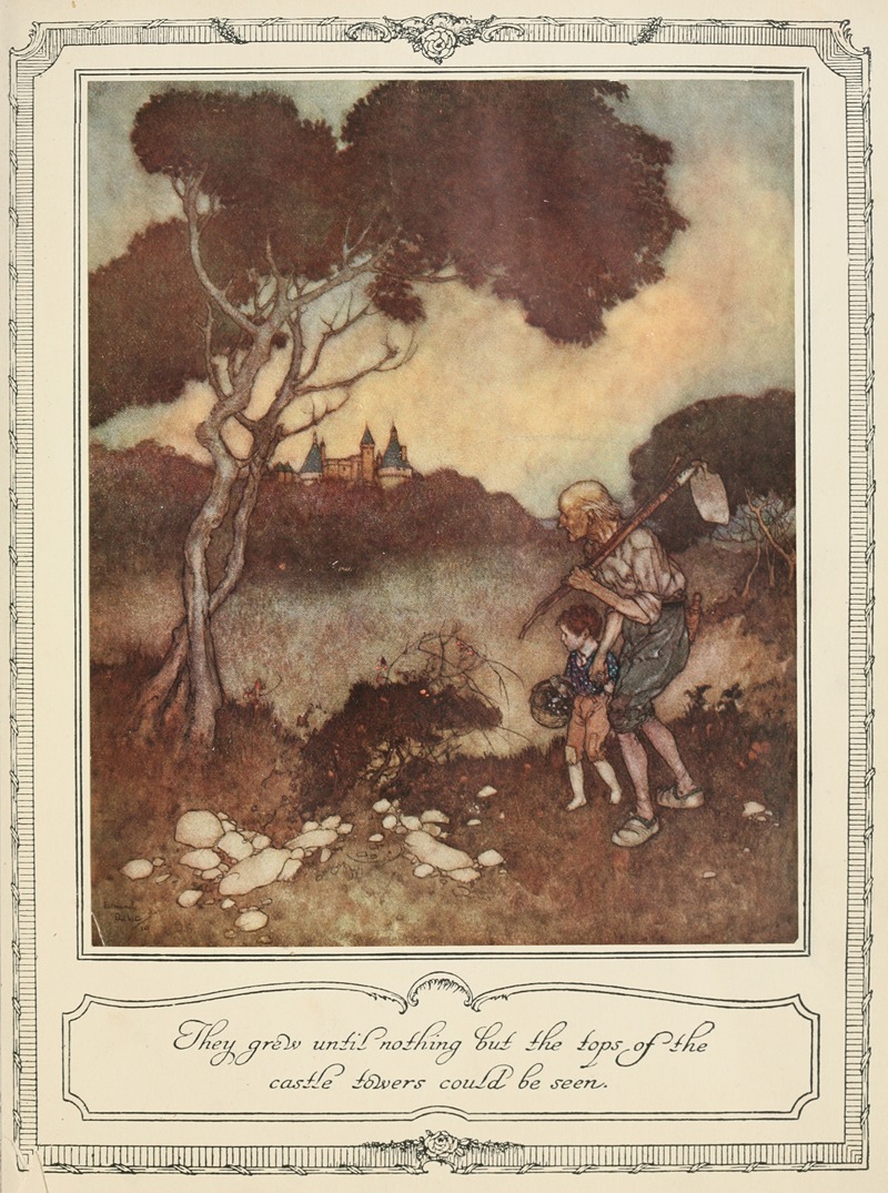 Edmund Dulac - They grew until nothing but the tops of the castle towers could be seen