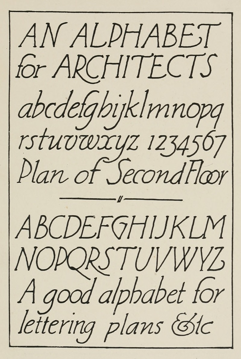 Frank Chouteau Brown - Modern American Italics for plans etc