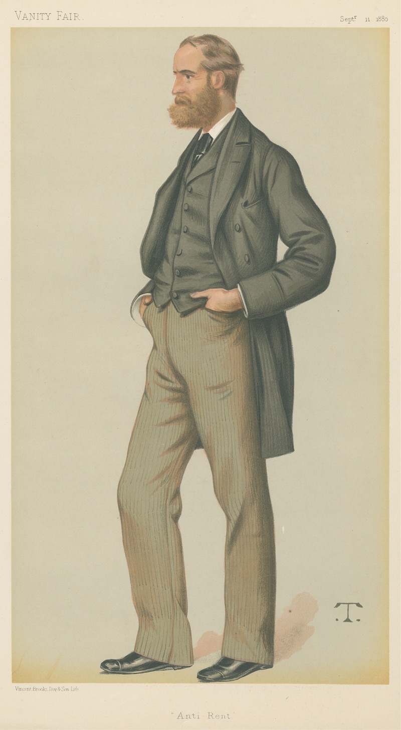 Théobald Chartran - Politicians – Vanity Fair. ‘Anti-Rent’. Mr. Charles Stewart Parnell. 11 September 1880