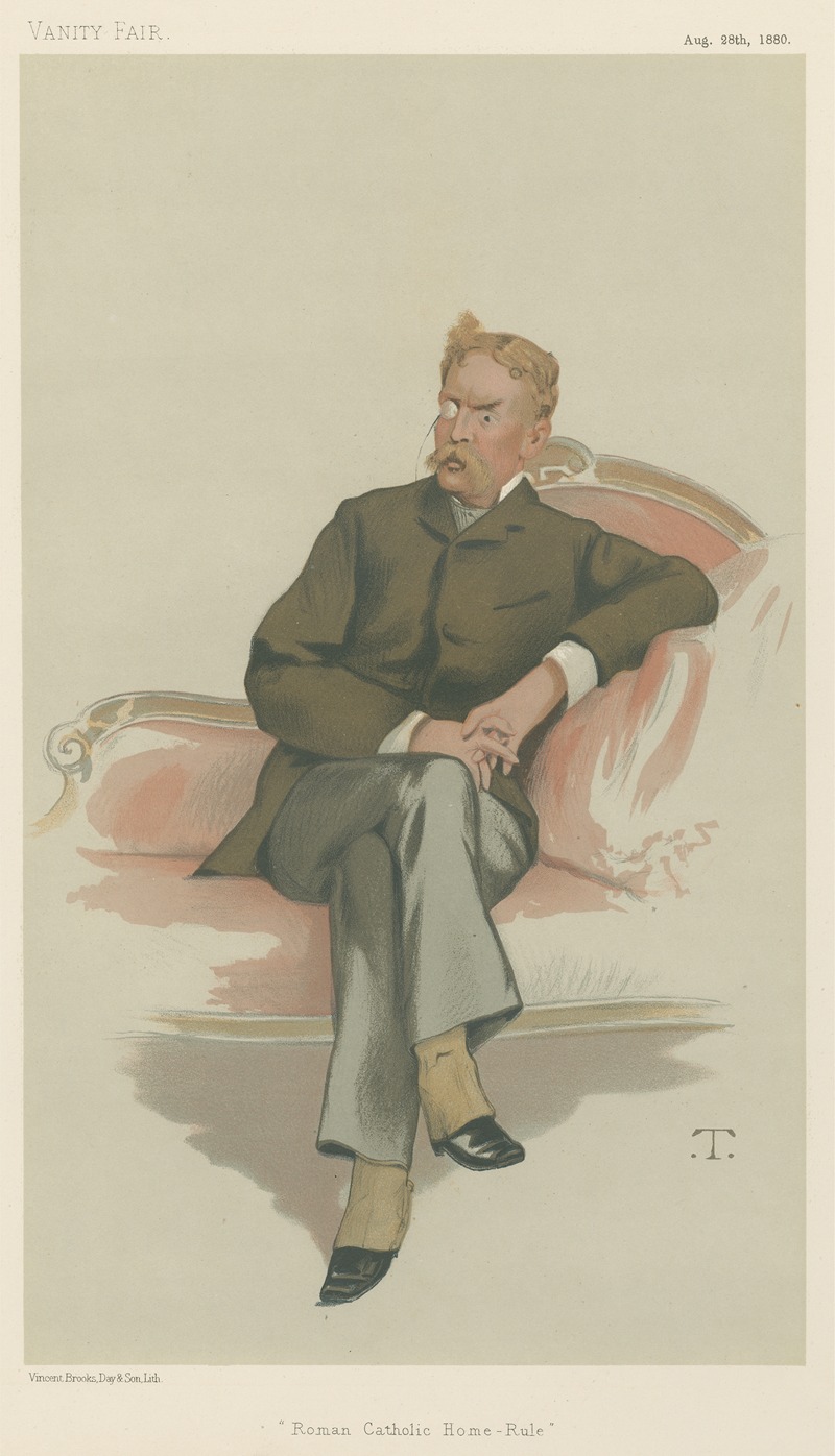 Théobald Chartran - Politicians – Vanity Fair. ‘Roman Catholic Home Rule’. Mr. Frank Hugh O’Cahan O’Donnell. 28 August 1880