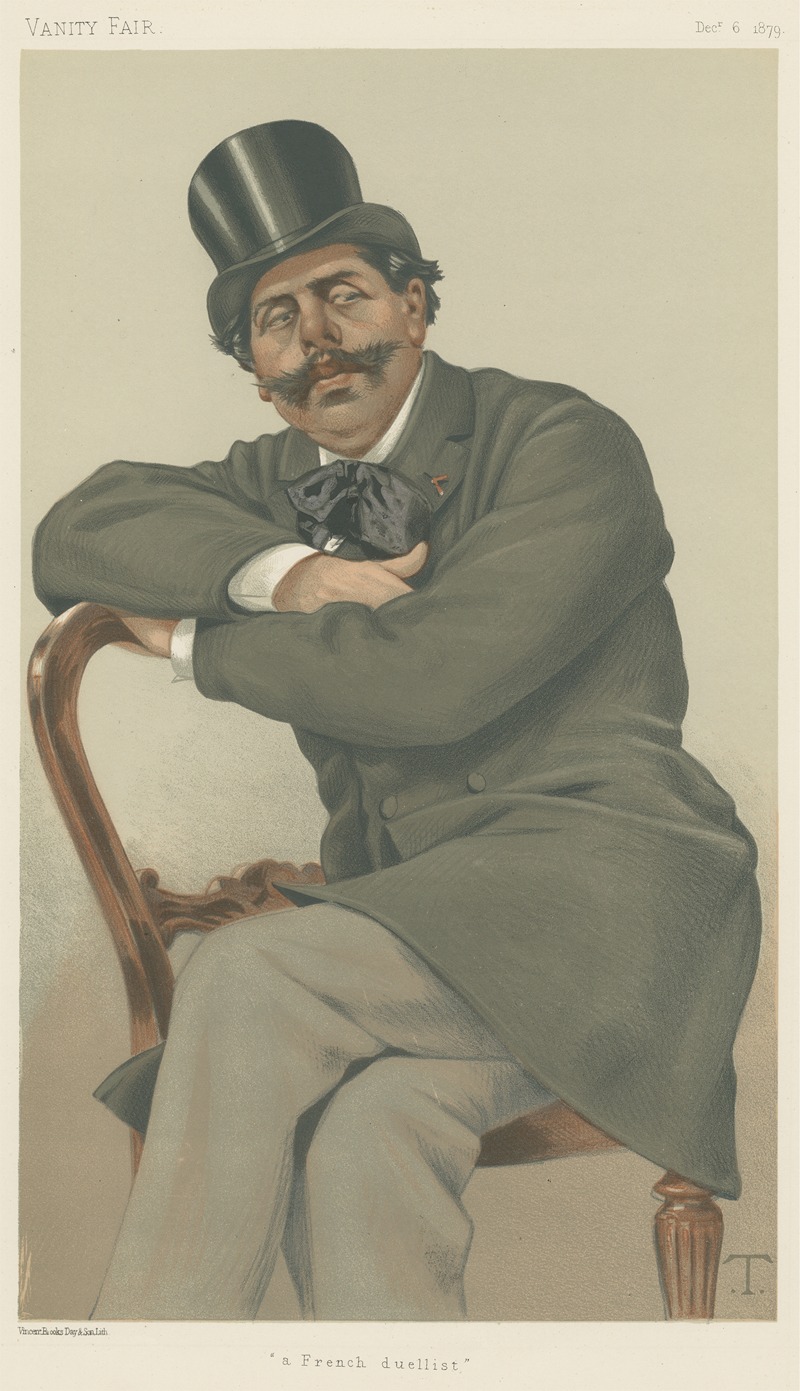 Théobald Chartran - Sports, Miscellaneous; Duelling; ‘A French Duellist’, Mr. Paul de Granier de Cassagnac, December 6, 1879