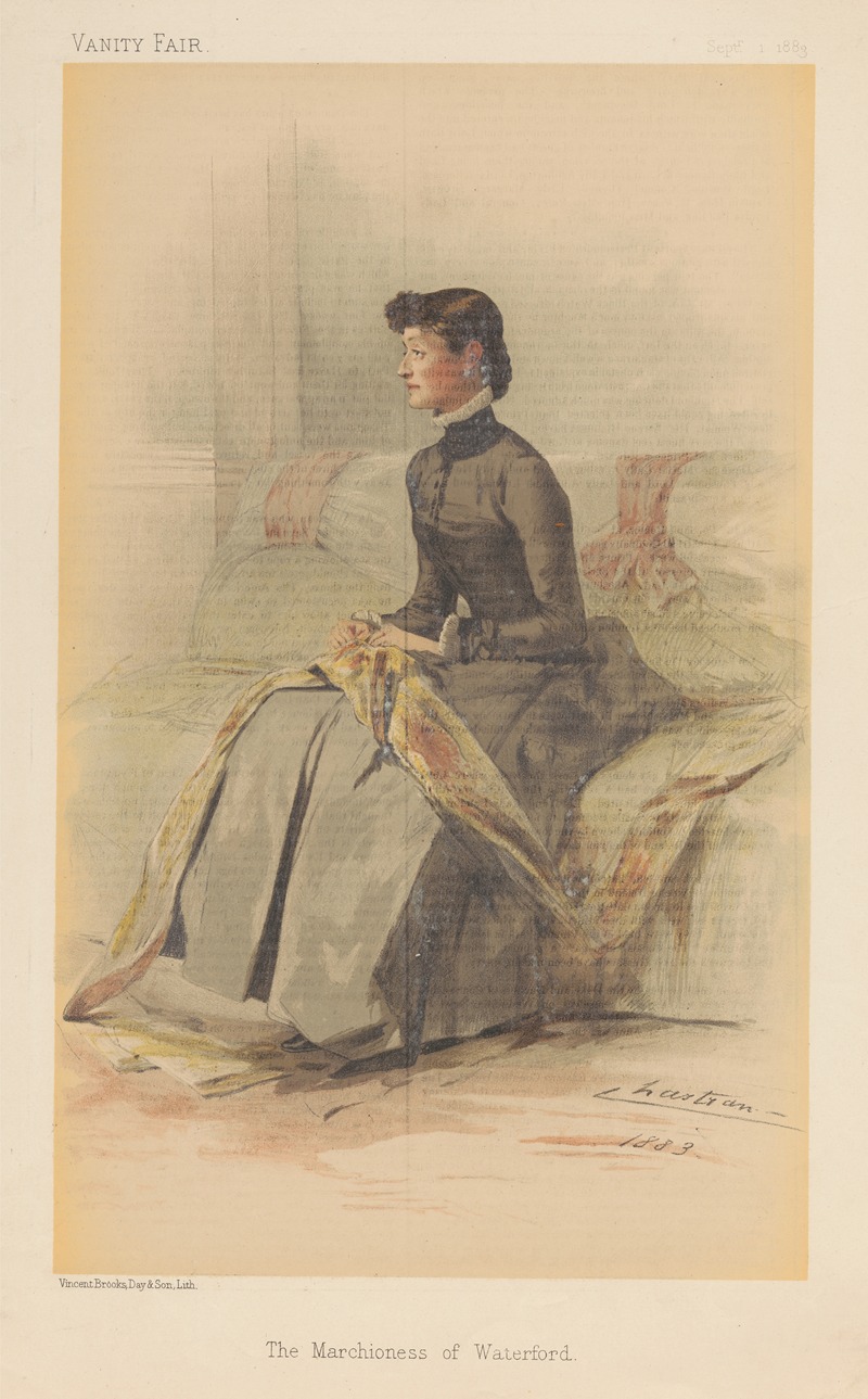 Théobald Chartran - Vanity Fair; Ladies; ‘The Marchioness of Waterford’, September 1, 1883
