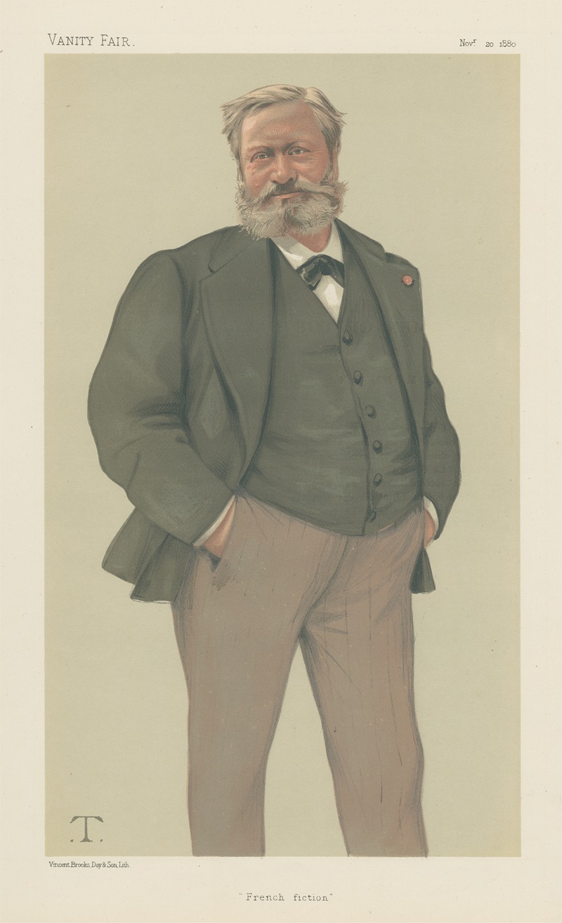 Théobald Chartran - Vanity Fair; Literary; ‘French Fiction’, M. Edmond Francois Valentin About, November 20, 1880