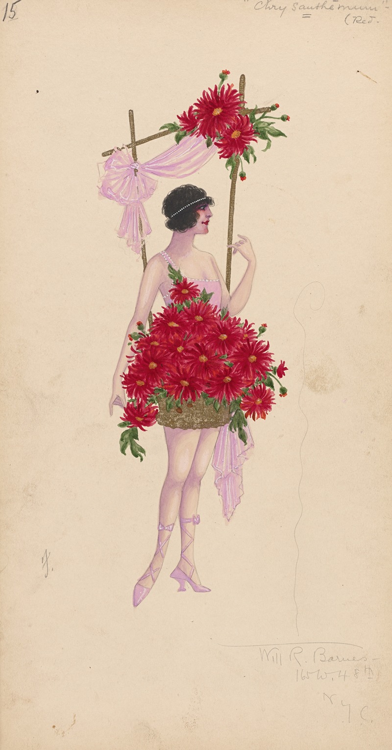 Will R. Barnes - 15-Chrysanthemums (Red)