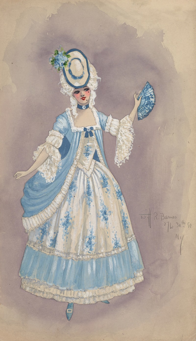 Will R. Barnes - Woman in white and light blue dress