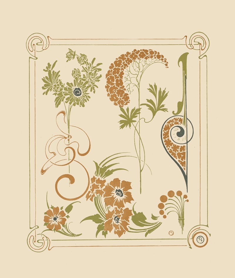 Alphonse Mucha - Abstract design based on flowers and arabesques.