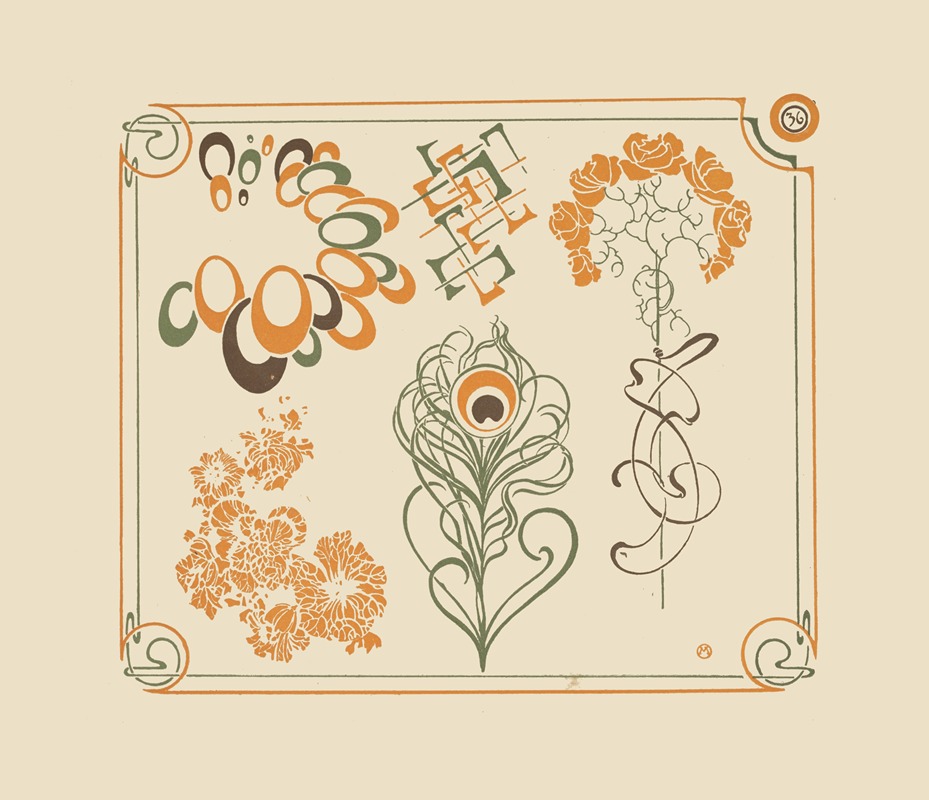 Alphonse Mucha - Abstract design based on flowers and curvilinear shapes.