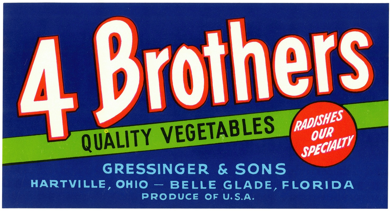 Anonymous - 4 Brothers Quality Vegetables Label
