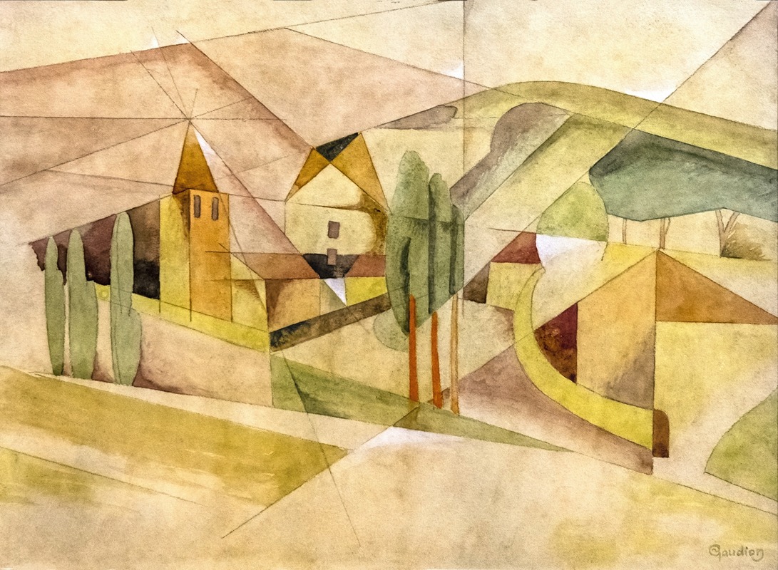 Georges Gaudion - Cubist village