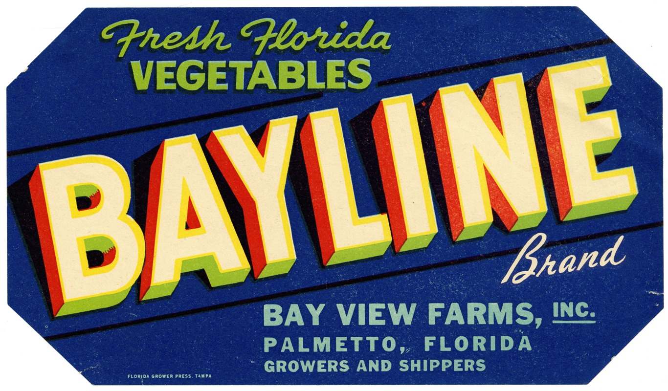 Anonymous - Bayline Brand Fresh Florida Vegetables Label