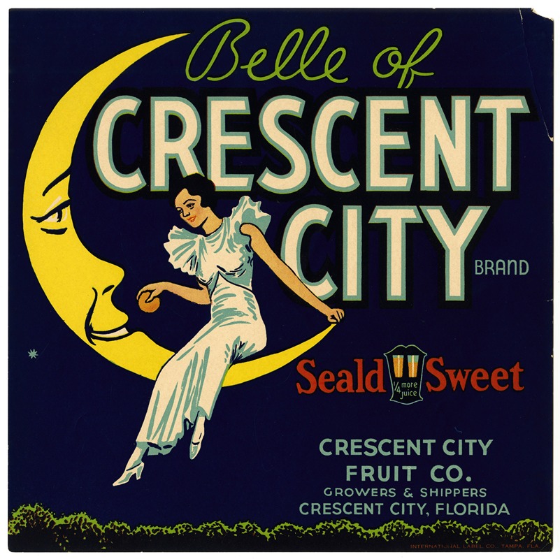 Anonymous - Belle of Crescent City Brand Fruit Label