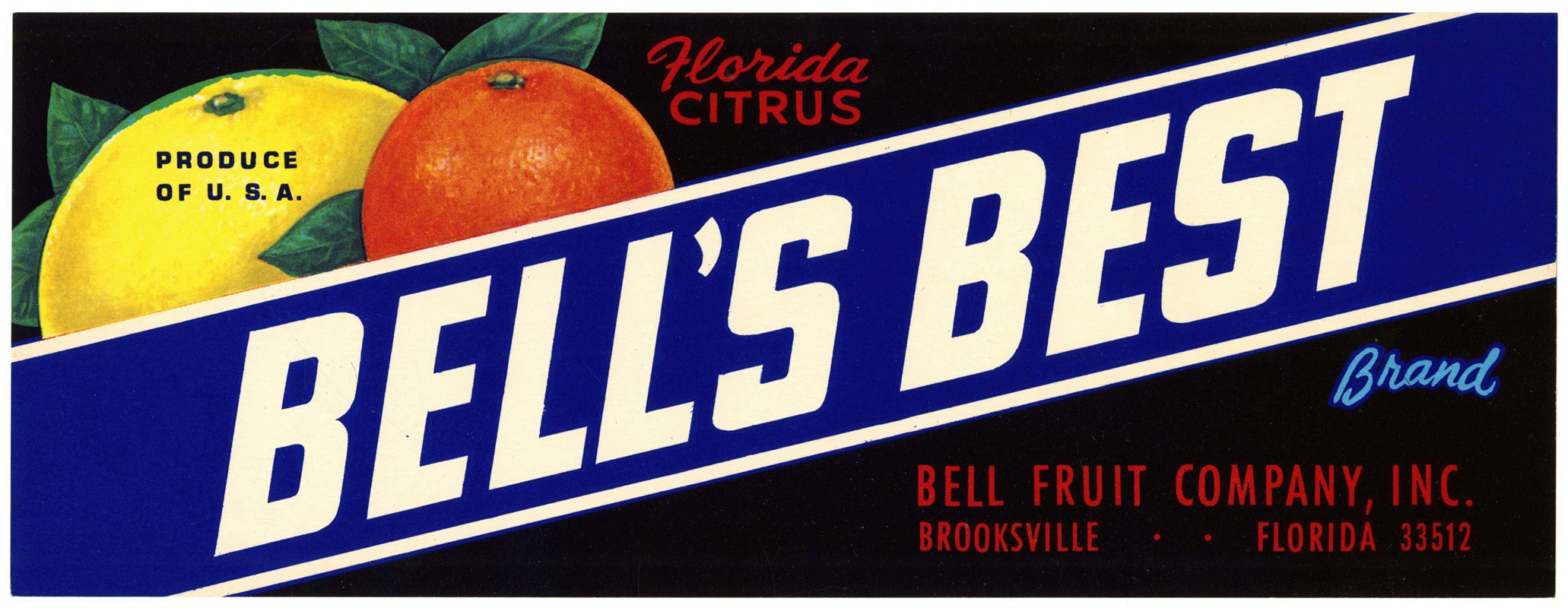 Anonymous - Bell’s Best Brand Florida Citrus Label