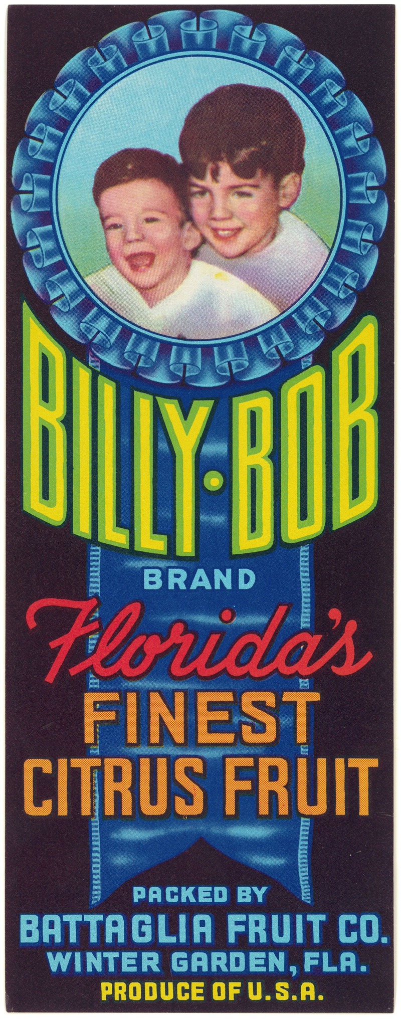 Anonymous - Billy Bob Brand Florida’s Finest Citrus Fruit Label