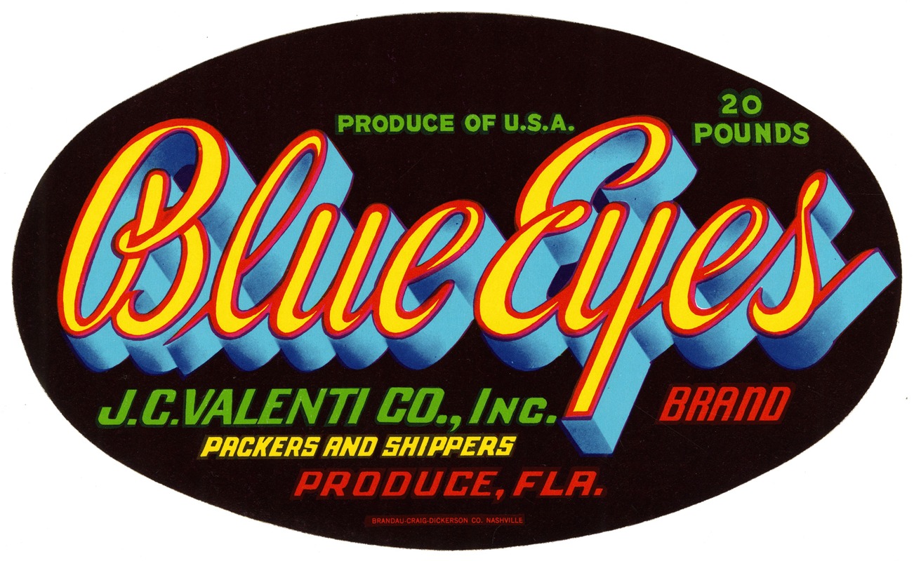Anonymous - Blue Eyes Brand Produce Label
