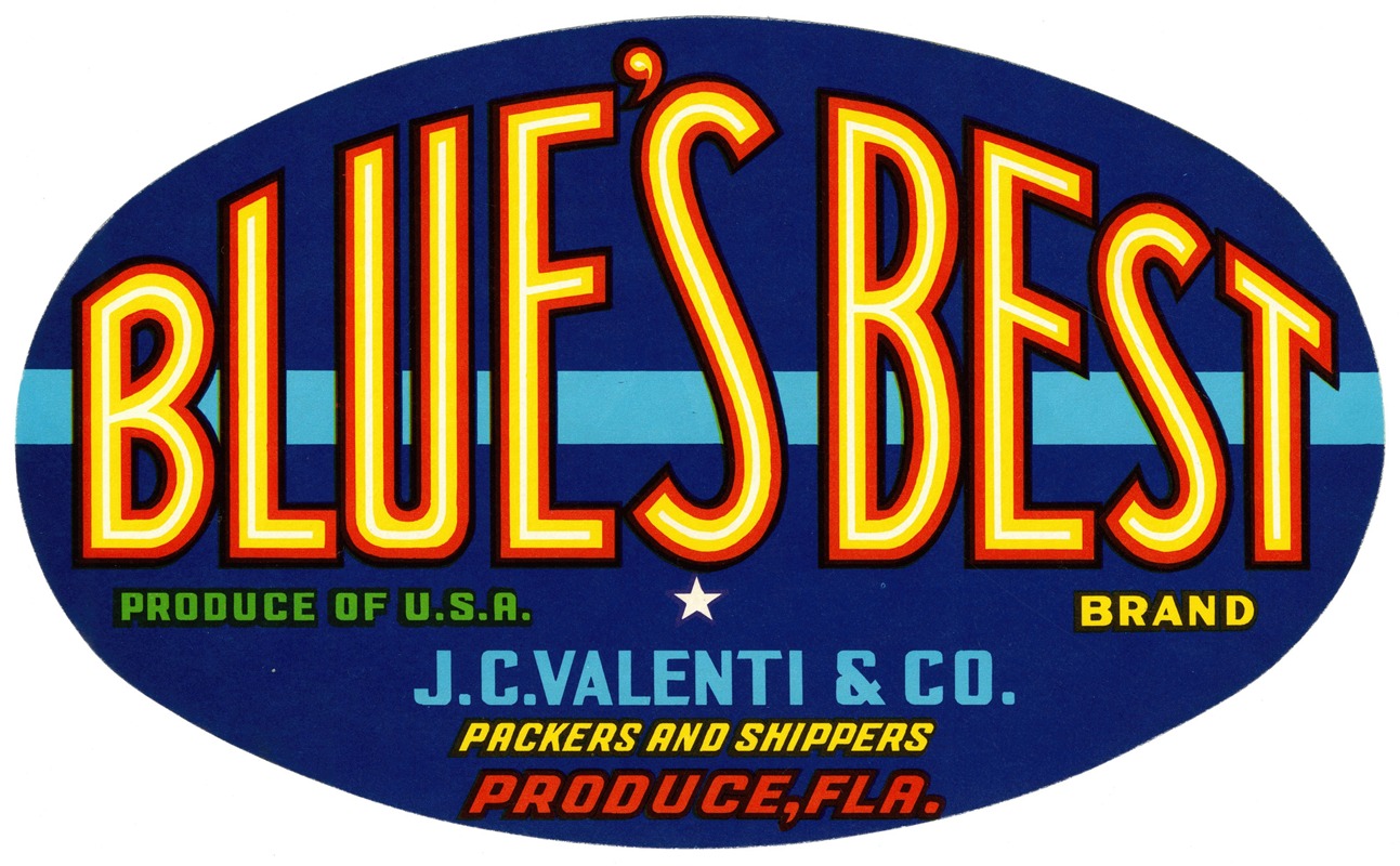 Anonymous - Blue’s Best Brand Produce Label