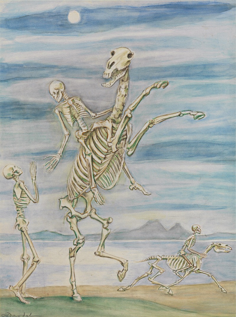 Nils Dardel - Skeleton on Horseback