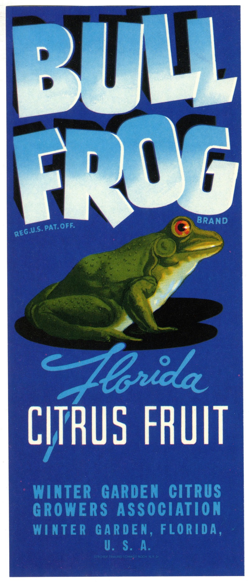 Anonymous - Bull Frog Brand Florida Citrus Fruit Label