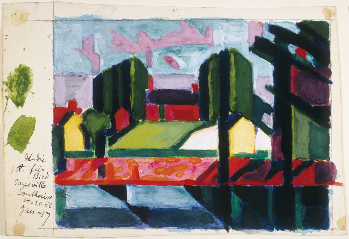 Oscar Bluemner - Study for Old Canal (Red & Green) 