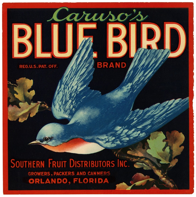 Anonymous - Caruso’s Blue Bird Brand Fruit Label