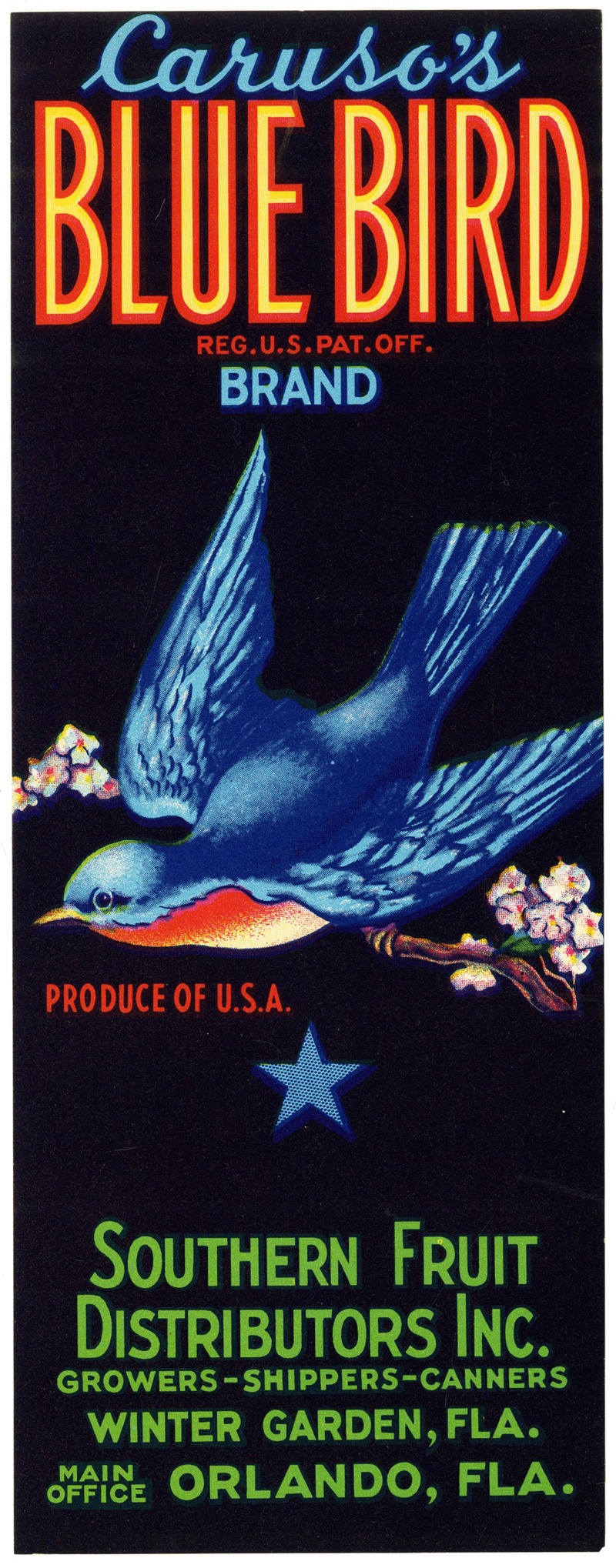 Anonymous - Caruso’s Blue Bird Brand Fruit Label