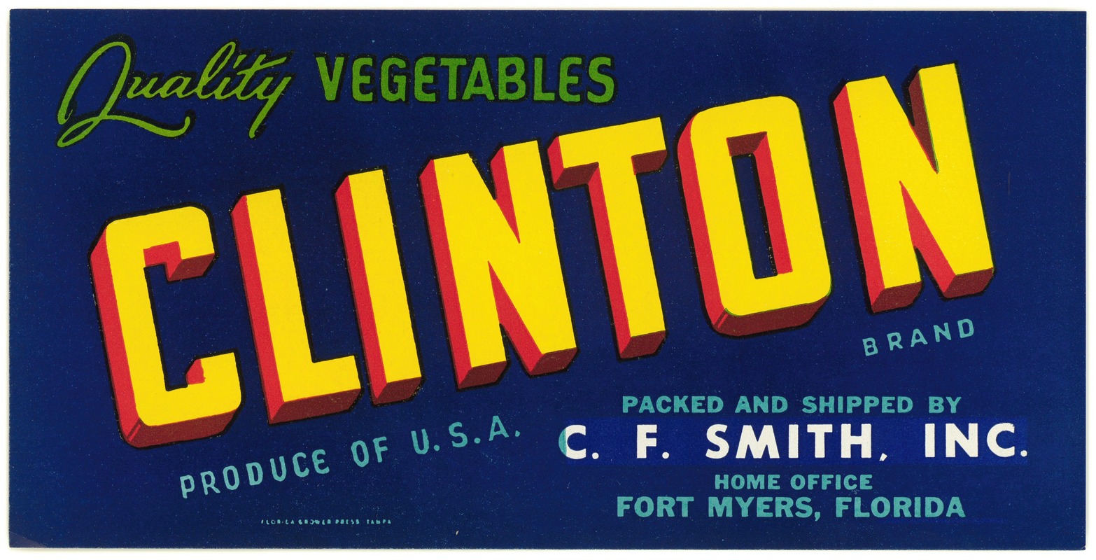 Anonymous - Clinton Brand Quality Vegetables Label
