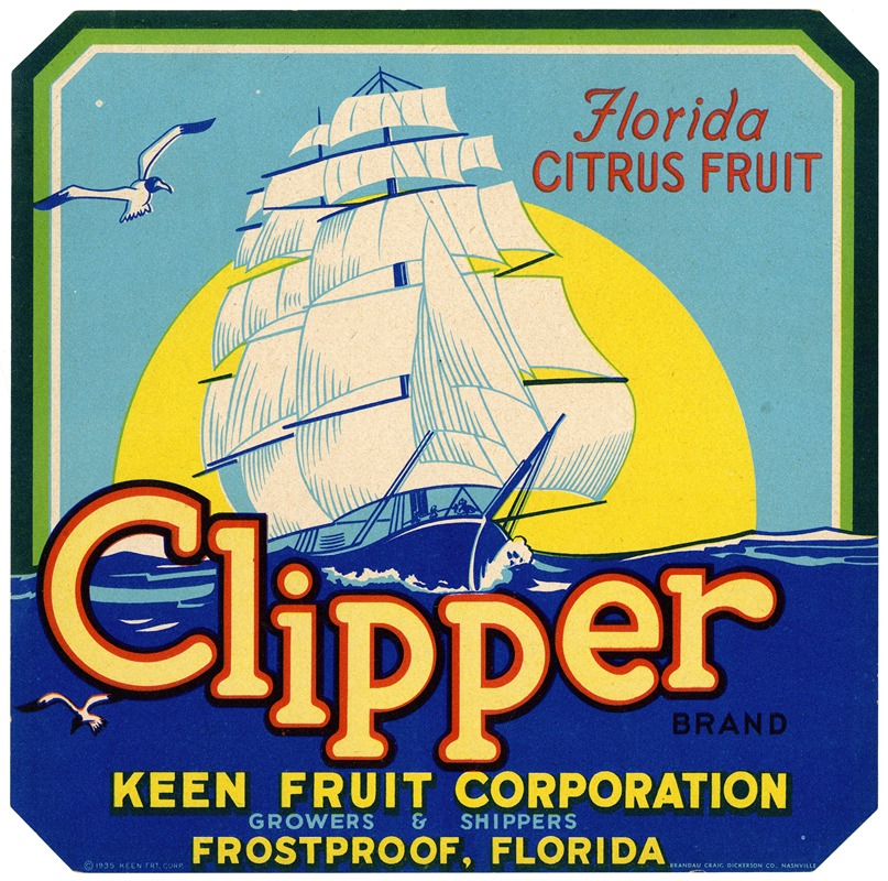Anonymous - Clipper Brand Florida Citrus Fruit Label