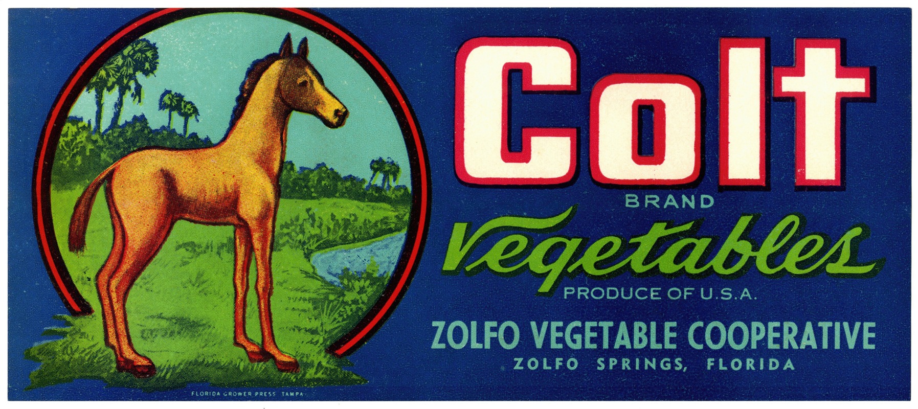 Anonymous - Colt Brand Vegetables Label