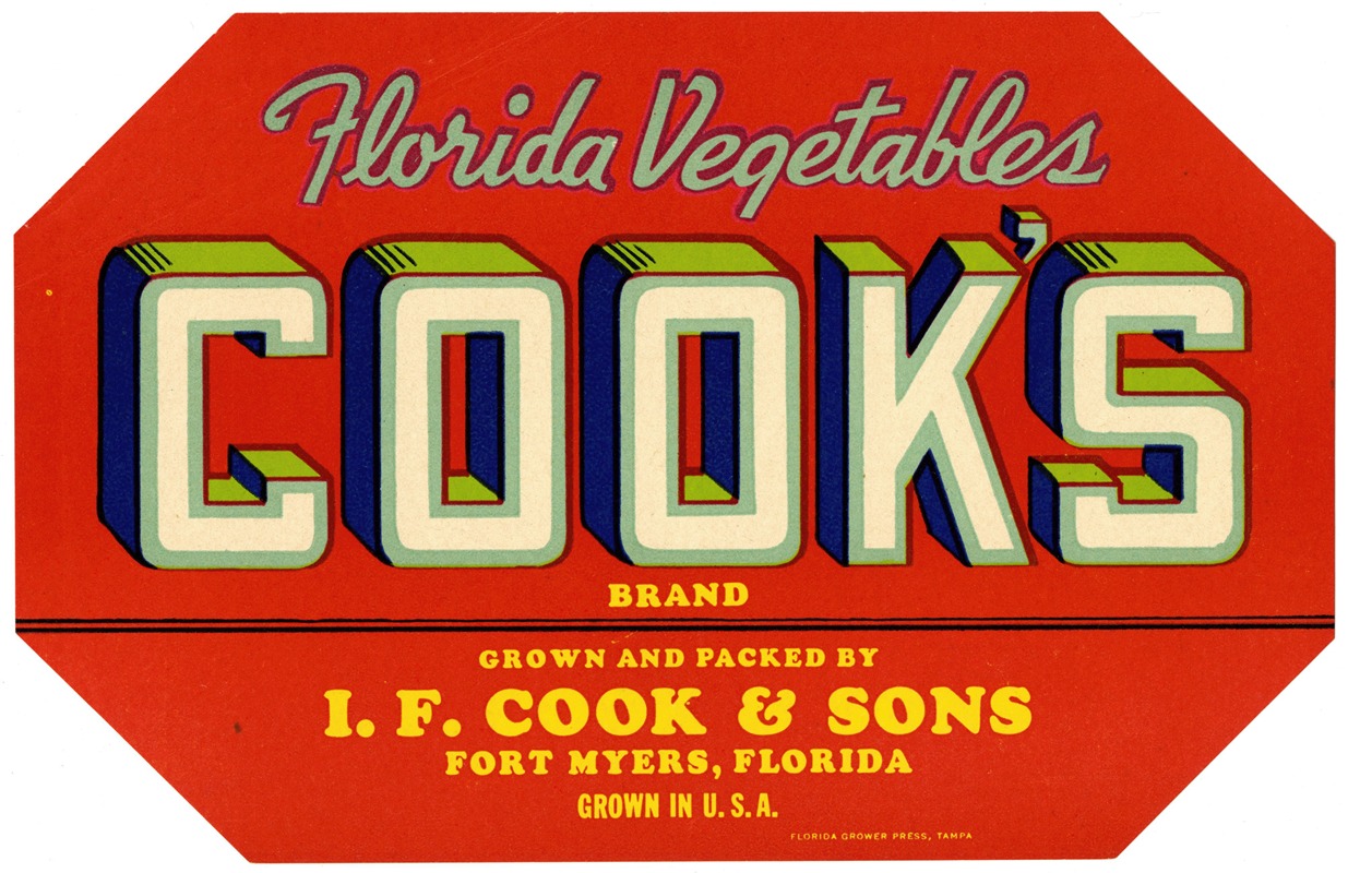 Anonymous - Cook’s Brand Florida Vegetables – Red Label