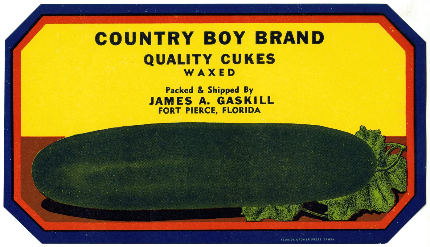 Anonymous - Cucumber Label for Country Boy Brand Quality Cukes