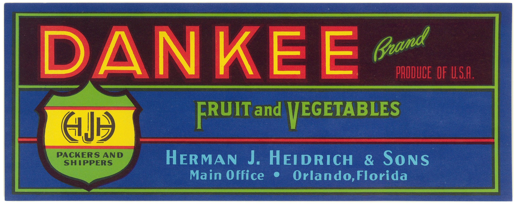 Anonymous - Dankee Brand Fruit and Vegetables Label