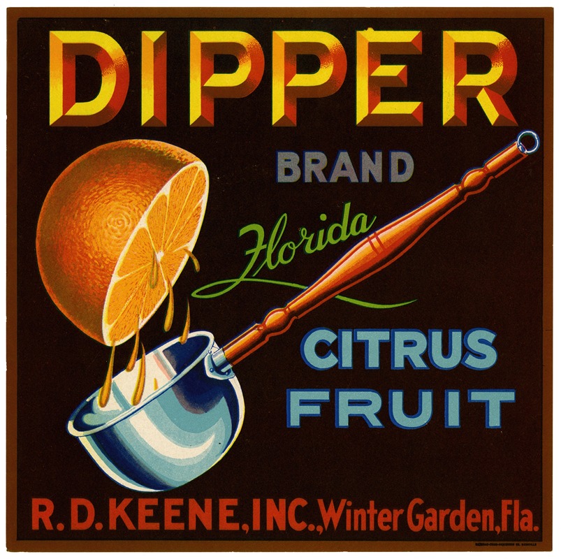 Anonymous - Dipper Brand Florida Citrus Fruit Label