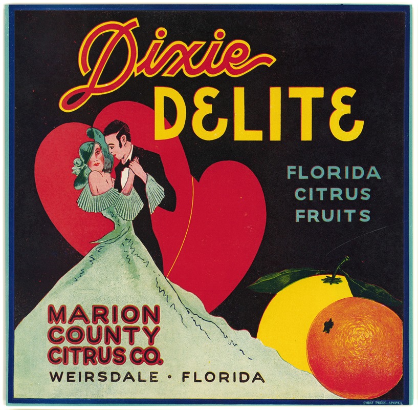 Anonymous - Dixie Delite Florida Citrus Fruit Label