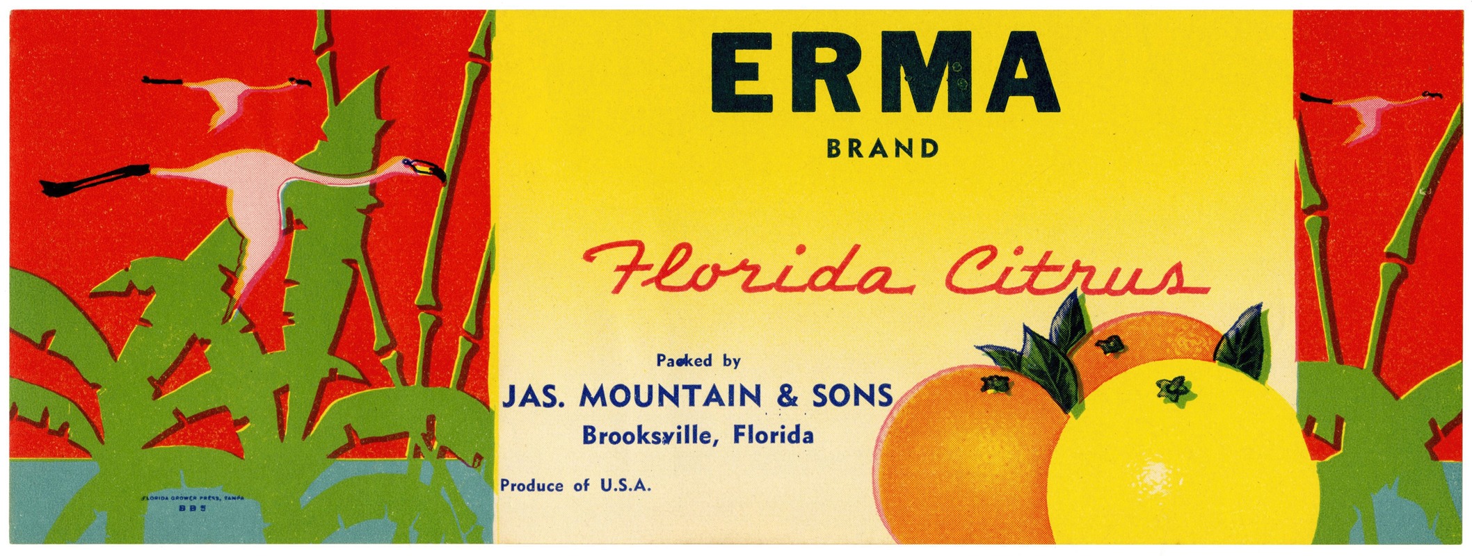 Anonymous - Erma Brand Florida Citrus Label