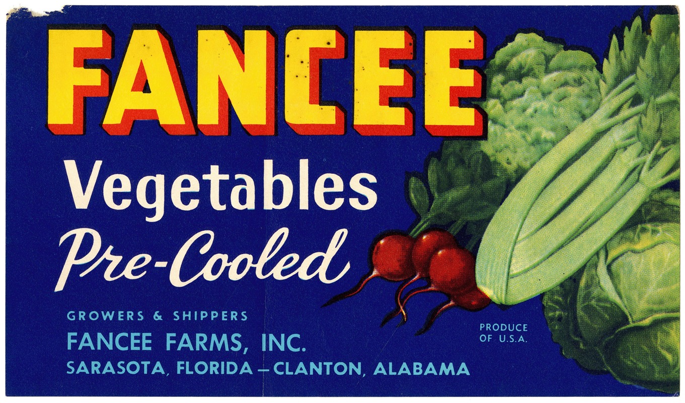Anonymous - Fancee Vegetables Label