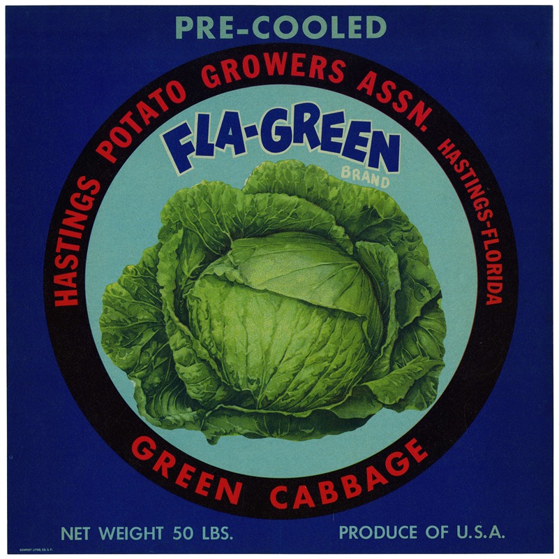 Anonymous - Fla-Green Brand Green Cabbage Label