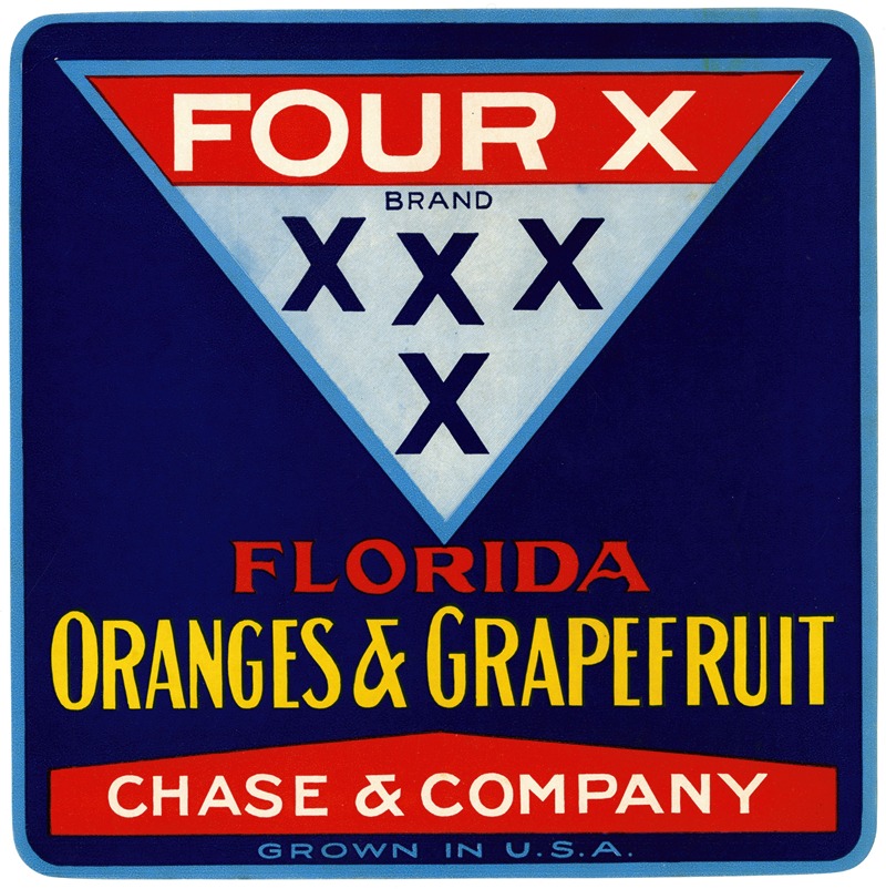 Anonymous - Four X Brand Florida Oranges and Grapefruit Label