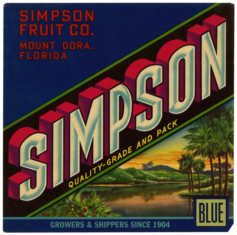 Anonymous - Fruit Label for Simpson – Blue