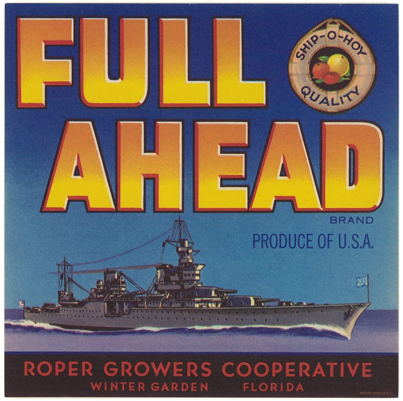 Anonymous - Full Ahead Brand Produce Label