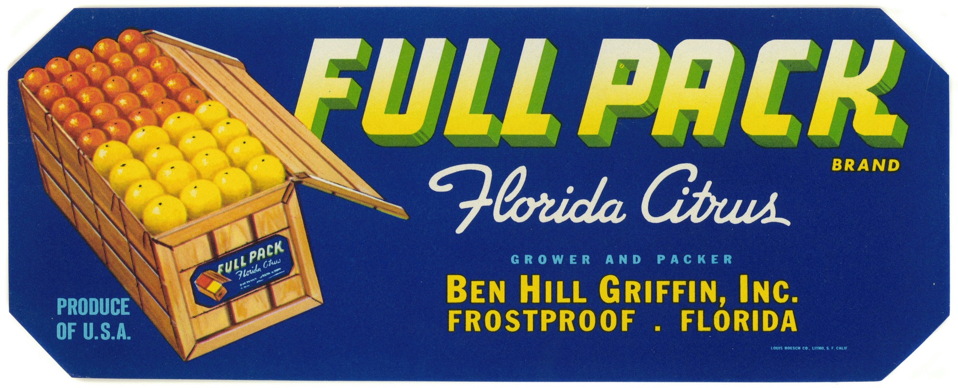 Anonymous - Full Pack Brand Florida Citrus Label