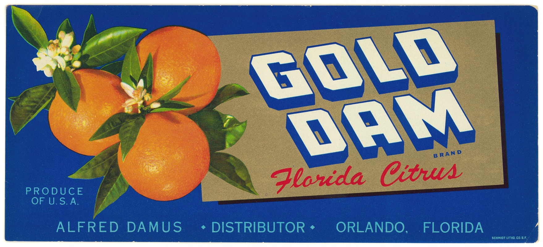 Anonymous - Gold Dam Brand Florida Citrus Label