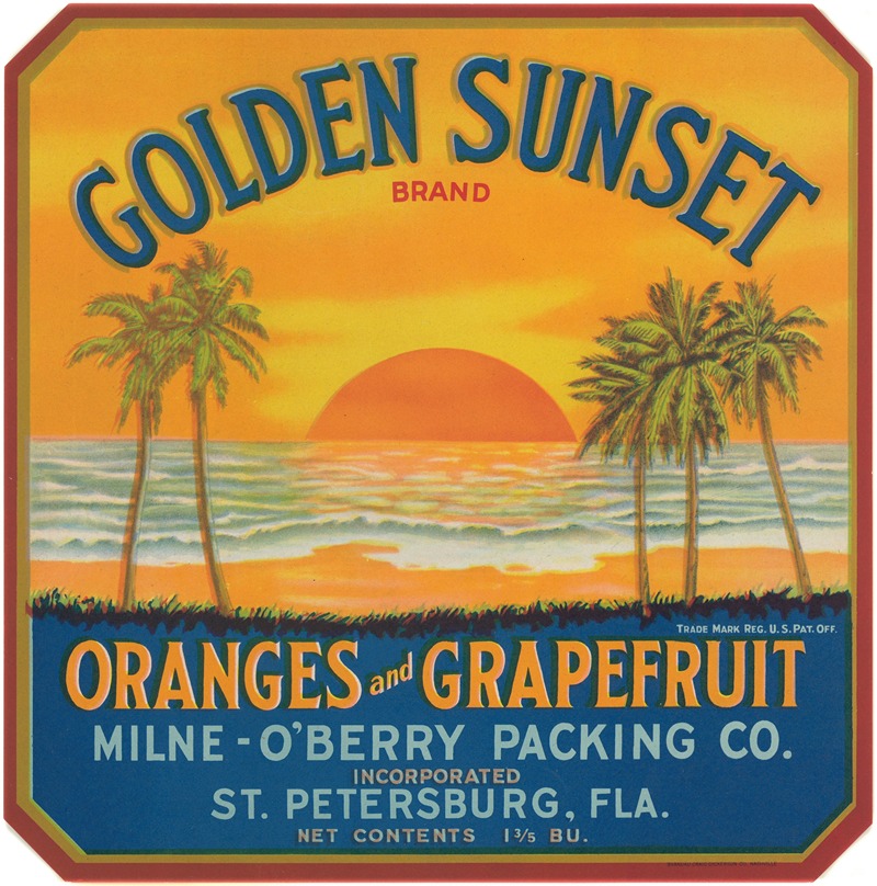 Anonymous - Golden Sunset Brand Oranges and Grapefruit Label