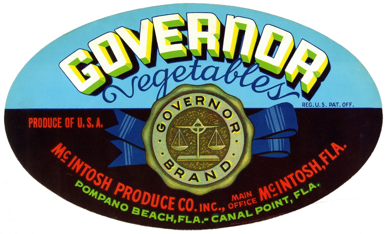 Anonymous - Governor Vegetables Label