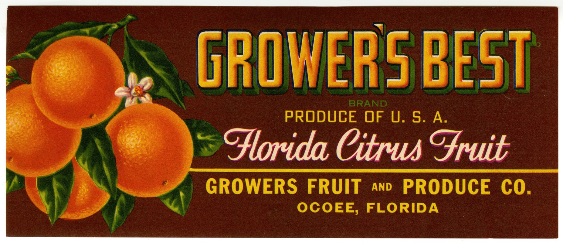 Anonymous - Grower’s Best Brand Citrus Label