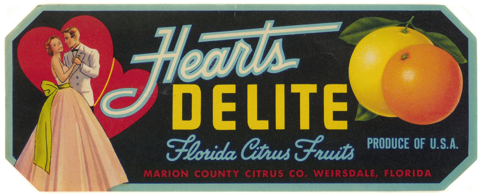 Anonymous - Hearts Delite Florida Citrus Fruit Label